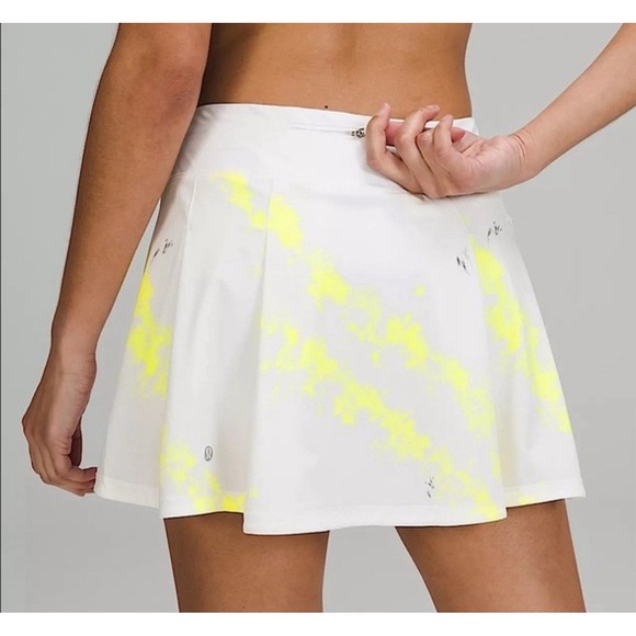 Lululemon Pace Rival Skirt Size 10 Long Cross Court Wash Electric Lemon Multi - Picture 1 of 9